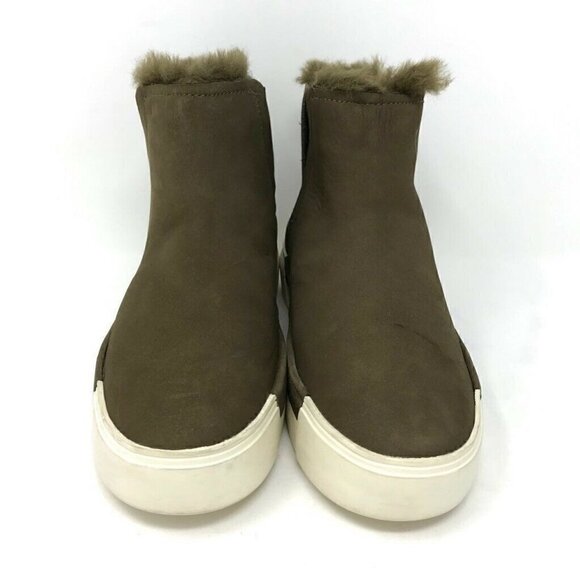 J Slides Ankle Boots Booties Green Leather 6 - Picture 3 of 10